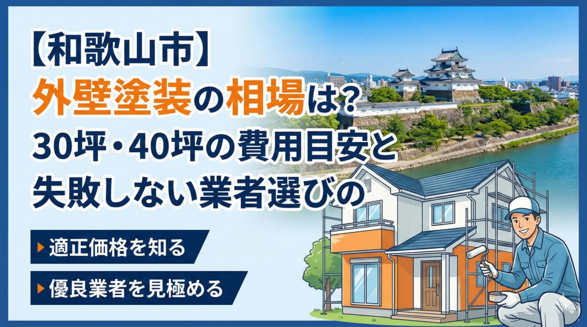 【和歌山市】外壁塗装の相場は？30坪・40坪の費用目安と失敗しない業者選びの決定版