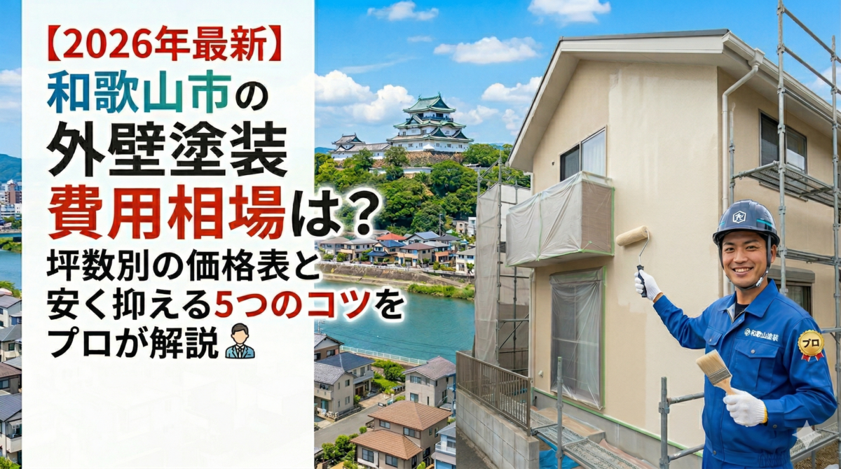 【2026年最新】和歌山市の外壁塗装の費用相場は?坪数別の価格表と安く抑える5つのコツをプロが解説